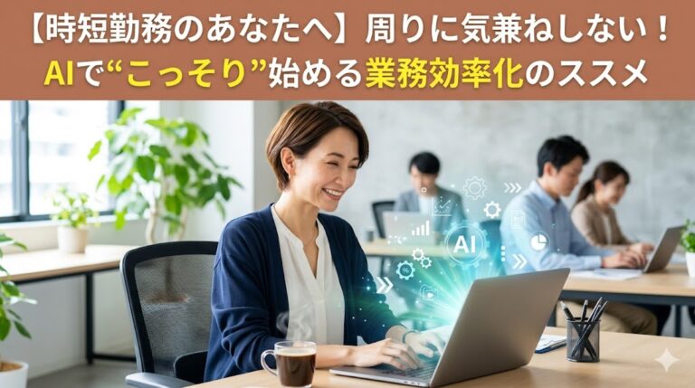【時短勤務のあなたへ】周りに気兼ねしない！AIで“こっそり”始める業務効率化のススメ