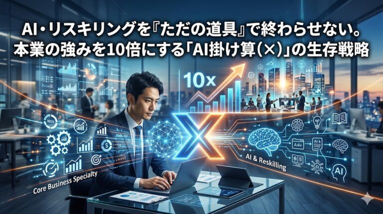 AI・リスキリングを「ただの道具」で終わらせない。本業の強みを10倍にする「AI掛け算（×）」の生存戦略